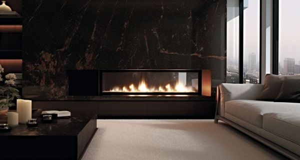 Камин из гранита Black Galaxy (Блэк Гэлакси)